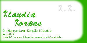 klaudia korpas business card